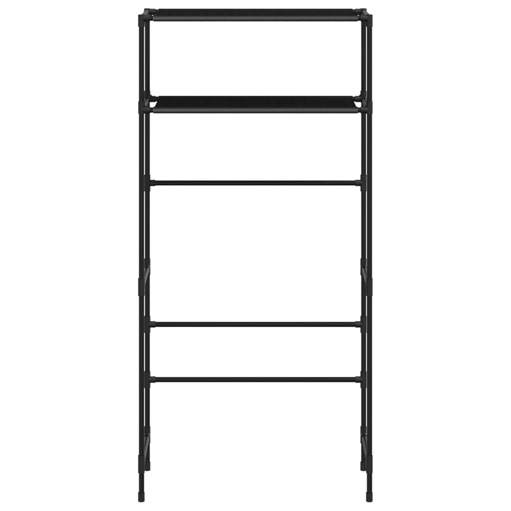 2 szintes fekete vas mosógép feletti tárolóállvány 69x28x143 cm 2 szintes fekete vas mosógép feletti tárolóállvány 69x28x143 cm