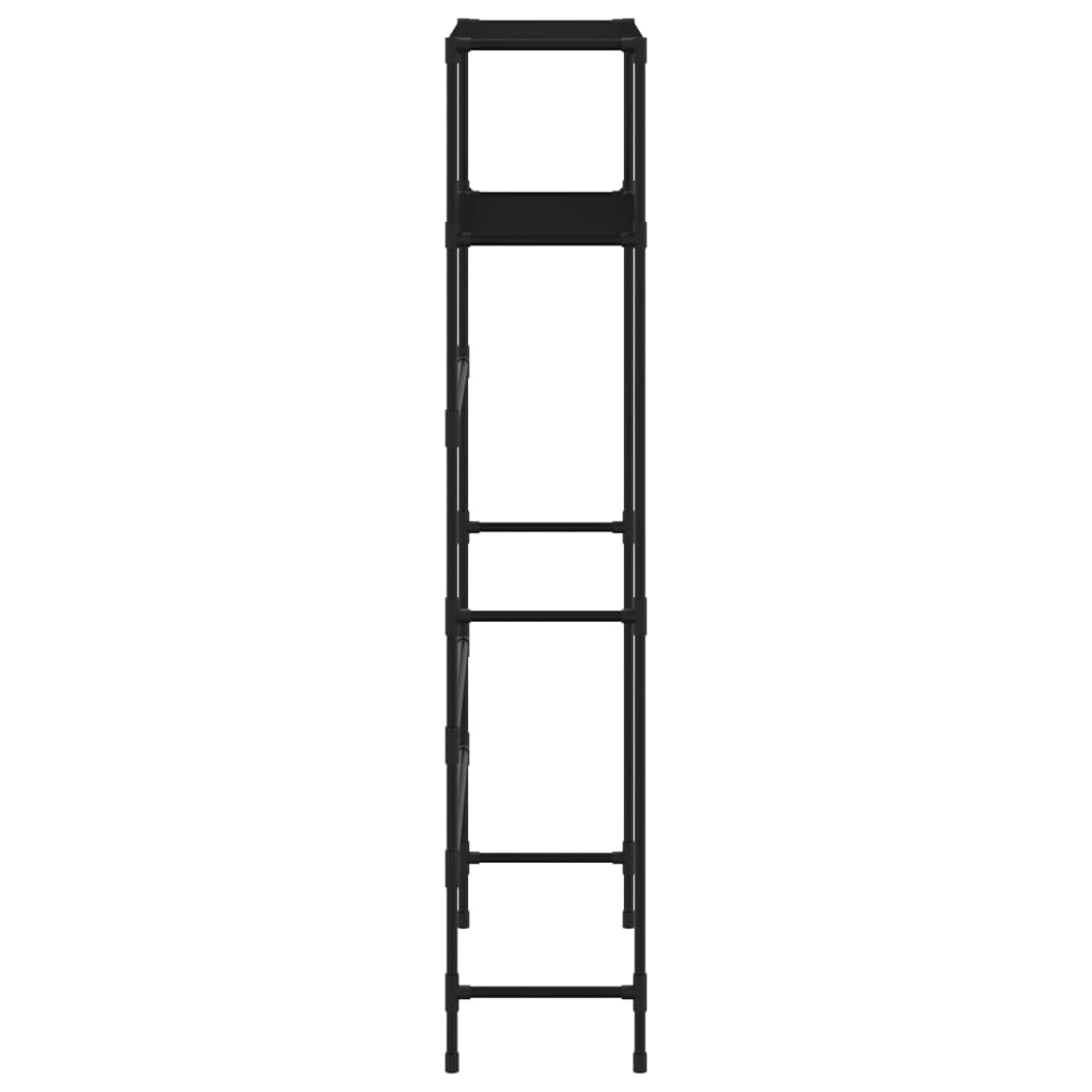 2 szintes fekete vas mosógép feletti tárolóállvány 69x28x143 cm 2 szintes fekete vas mosógép feletti tárolóállvány 69x28x143 cm