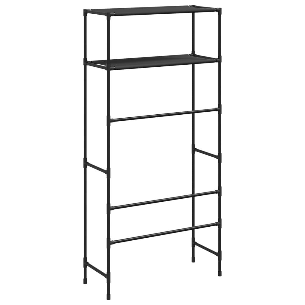 2 szintes fekete vas mosógép feletti tárolóállvány 69x28x143 cm 2 szintes fekete vas mosógép feletti tárolóállvány 69x28x143 cm