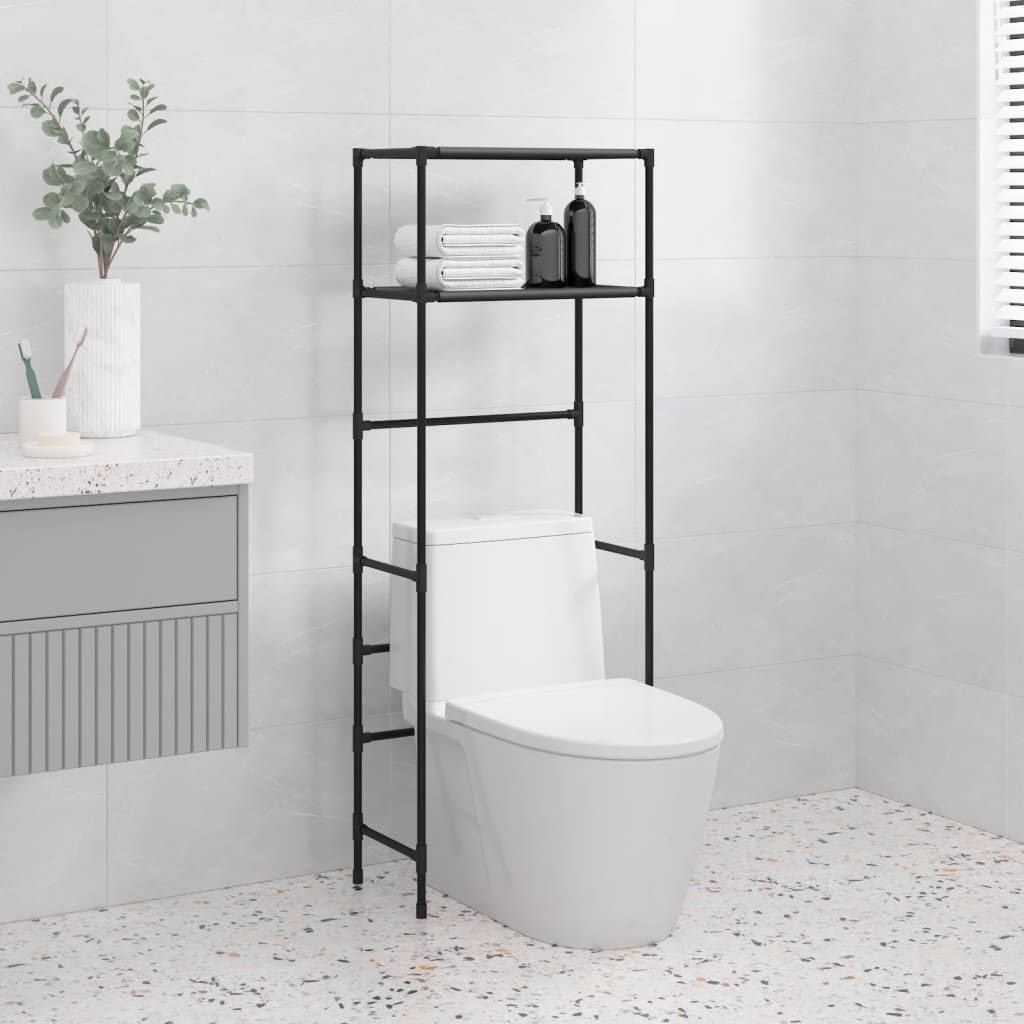 2 szintes fekete vas wc feletti tárolóállvány 53,5x28x143 cm 2 szintes fekete vas wc feletti tárolóállvány 53,5x28x143 cm