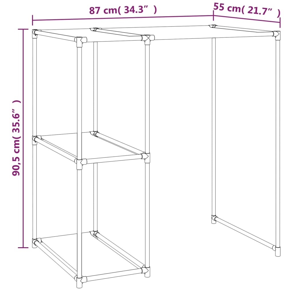 2 szintes szürke mosógép feletti tárolóállvány 87x55x90,5 cm 2 szintes szürke mosógép feletti tárolóállvány 87x55x90,5 cm
