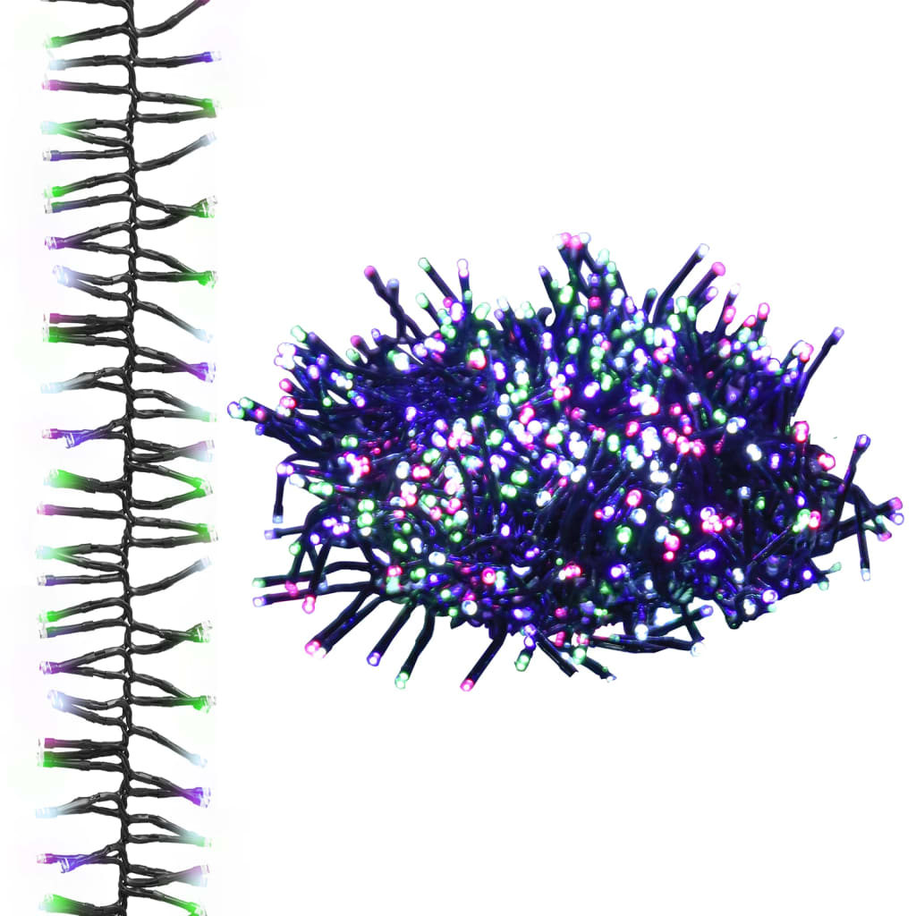Színes pasztell fényű fürtös pvc led-szalag 1000 led-del 11 m