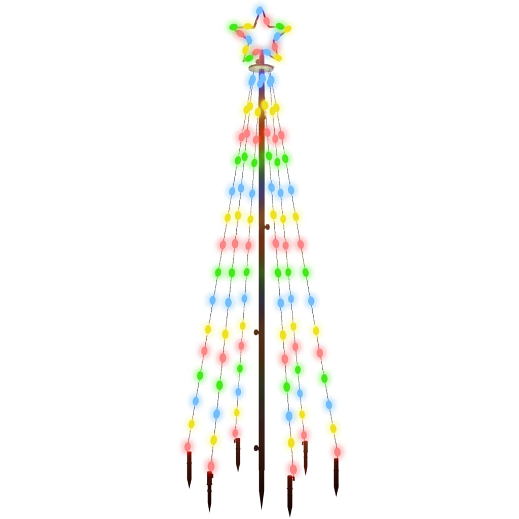 Színes fényű karácsonyfa tüskével 108 led-del 180 cm