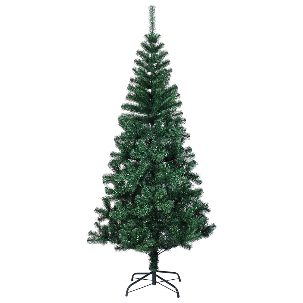 Zöld pvc műkarácsonyfa irizáló csúcsokkal 120 cm