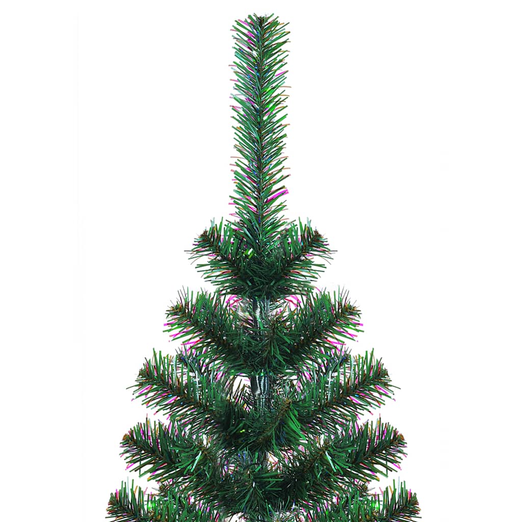 Zöld pvc műkarácsonyfa irizáló csúcsokkal 120 cm