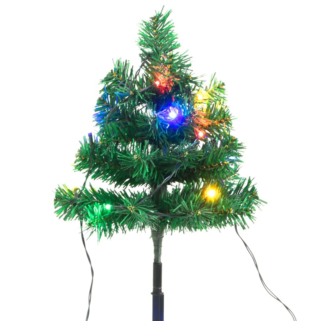 6 db pvc karácsonyi ösvényt jelző díszfa színes led-ekkel 45 cm