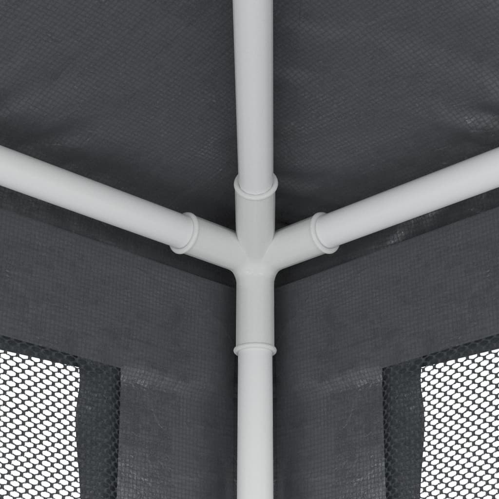 Antracit hdpe rendezvénysátor 8 hálós oldalfallal 3x9 m