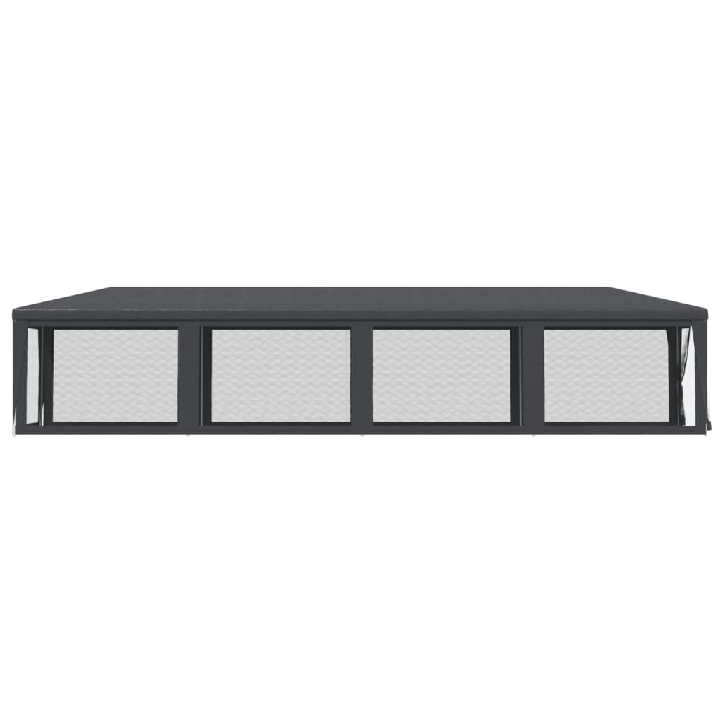 Antracitszürke hdpe rendezvénysátor 10 hálós oldalfallal 3x12 m