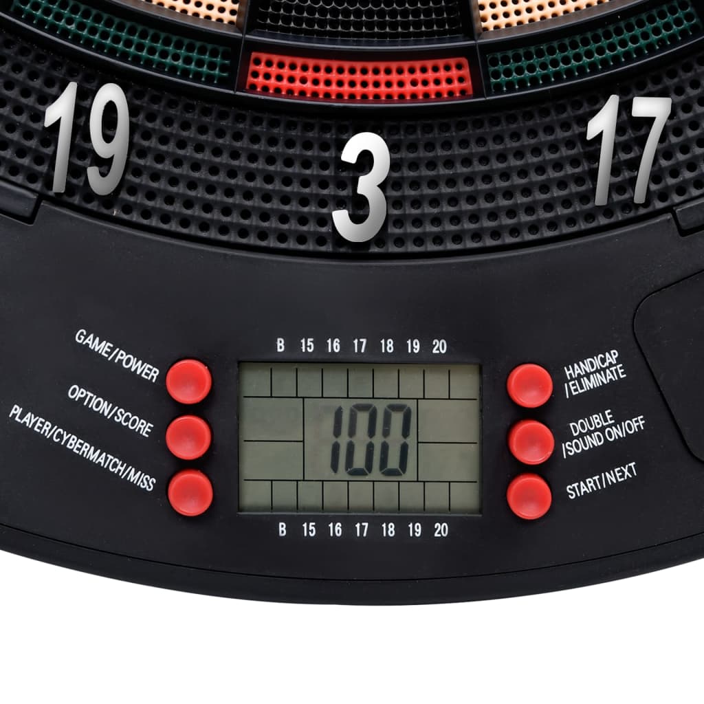 Fekete polipropilén elektromos dartstábla nyilakkal