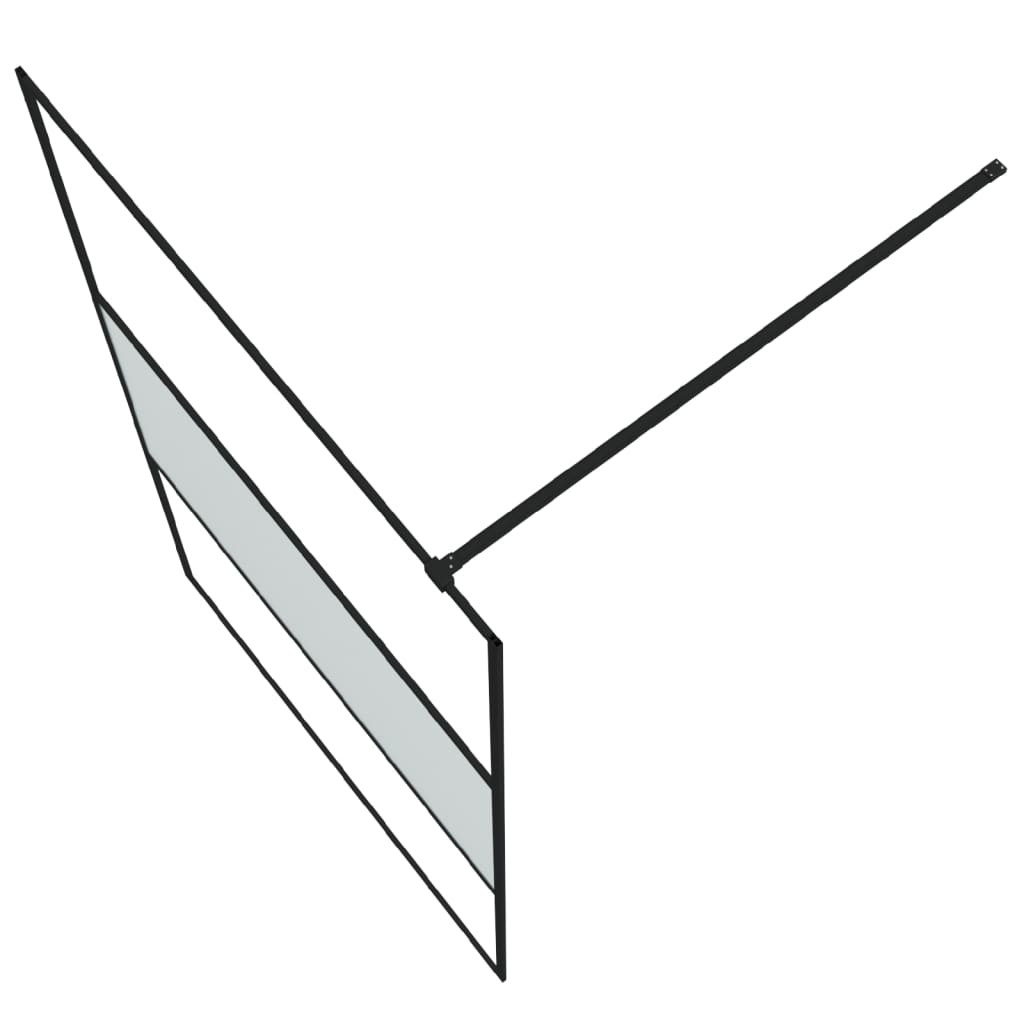 Fekete selyemmatt esg üveg zuhanyfal 115x195 cm