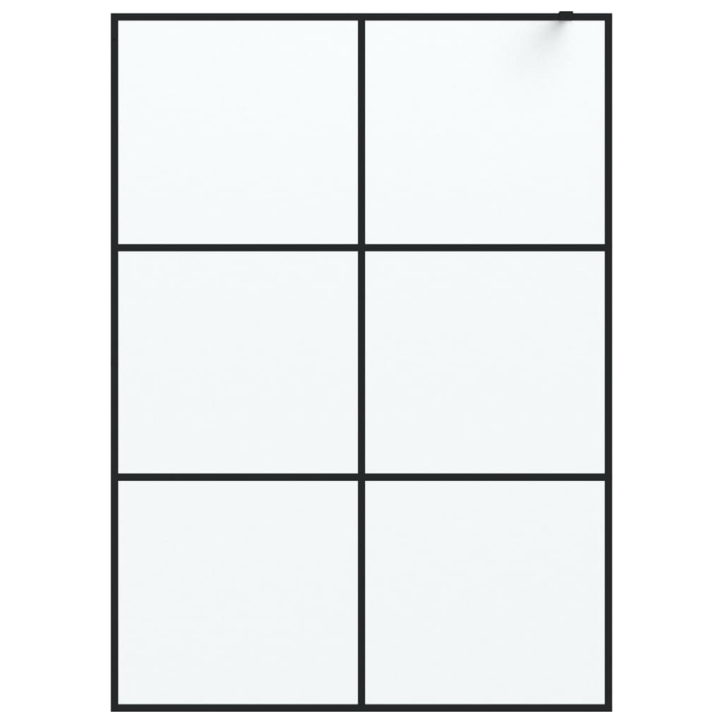 Fekete esg tejüveg zuhanyfal 140x195 cm