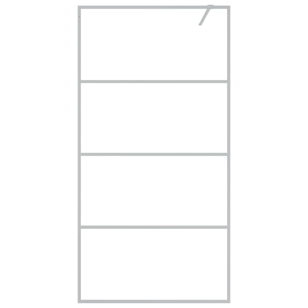 Ezüstszínű átlátszó esg üveg zuhanyfal 100 x 195 cm