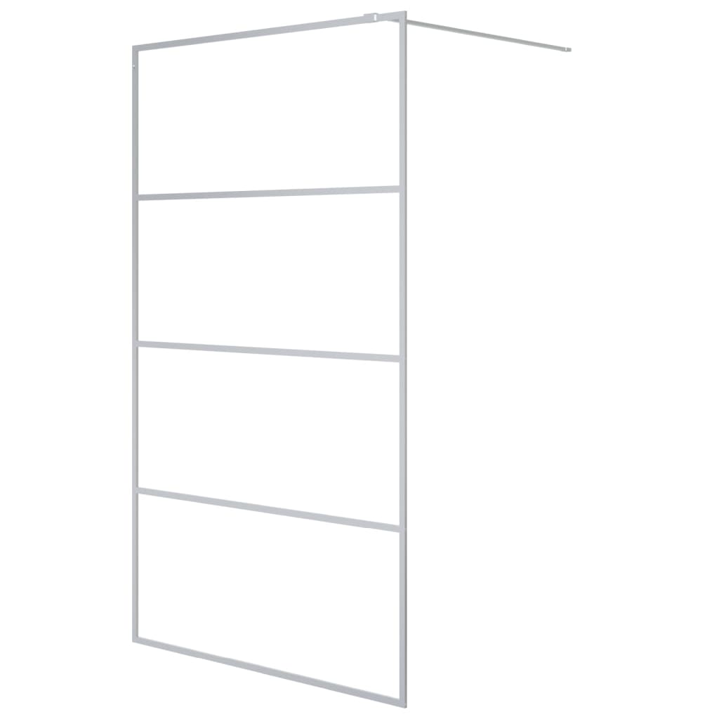 Ezüstszínű átlátszó esg üveg zuhanyfal 115x195 cm