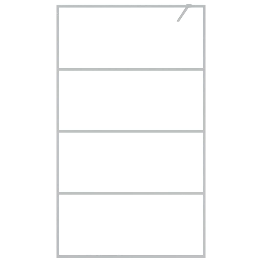 Ezüstszínű átlátszó esg üveg zuhanyfal 115x195 cm