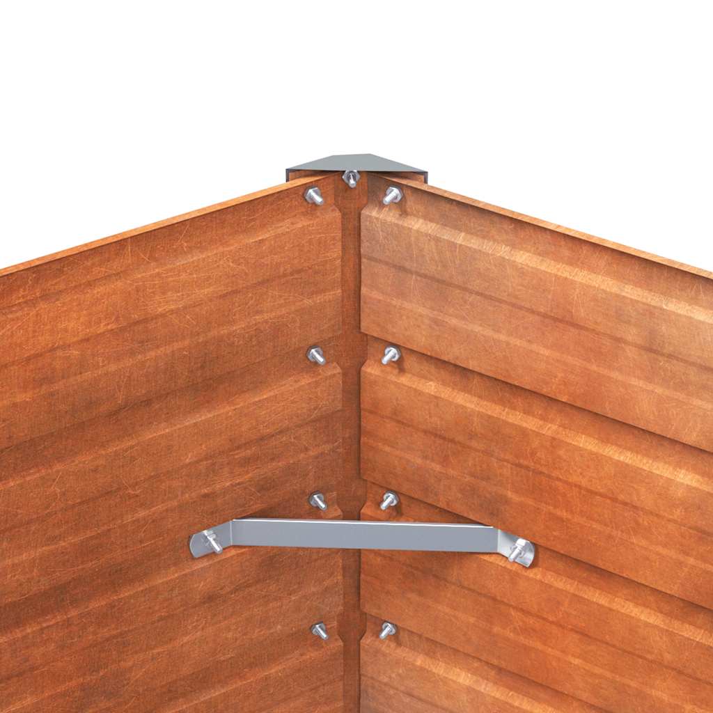 Rozsda színű corten acél kerti magaságyás 100 x 100 x 77 cm