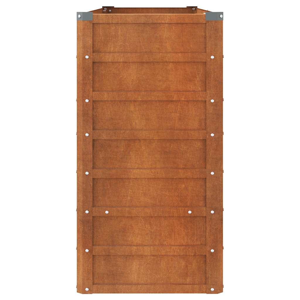 Rozsda színű corten acél kerti magaságyás 160 x 40 x 77 cm