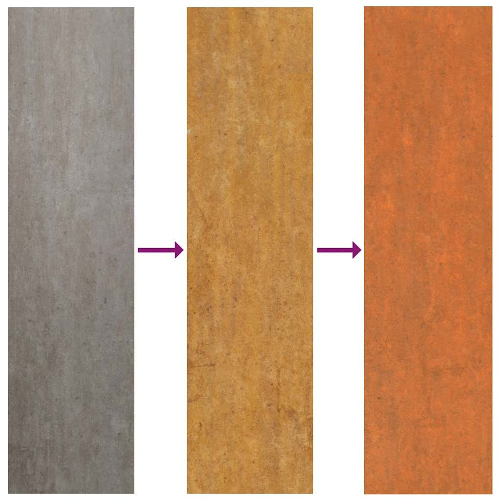 12 db rozsda színű corten acél tetőpanel 80 x 44 cm