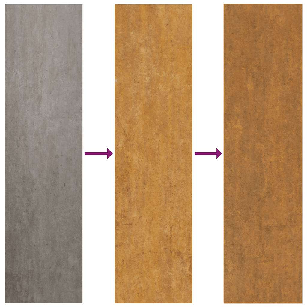 Corten acél kerti magaságyás 291 x 50 x 36 cm