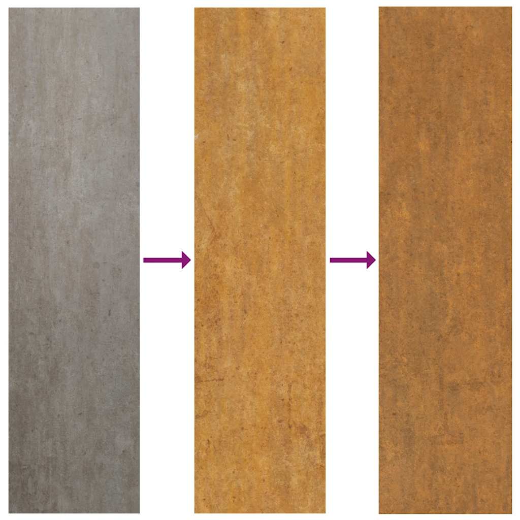 Corten acél kerti magaságyás 385 x 50 x 69 cm