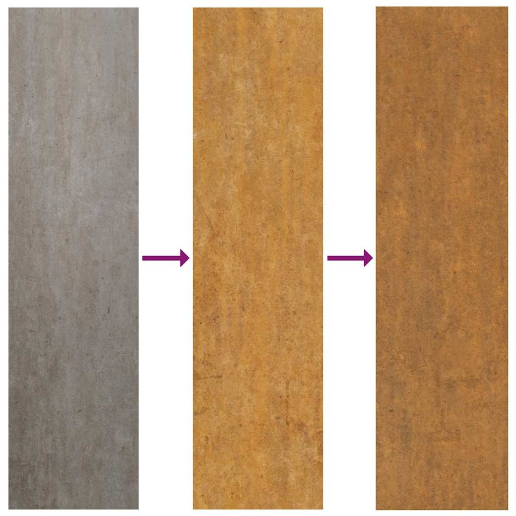 Corten acél kerti magaságyás 482x100x36 cm