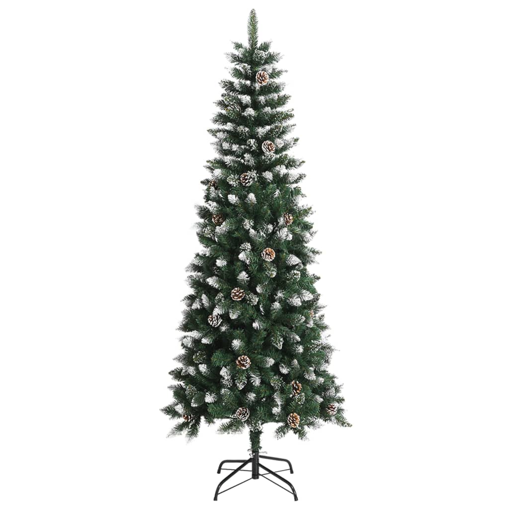 Zöld pvc műkarácsonyfa állvánnyal 210 cm