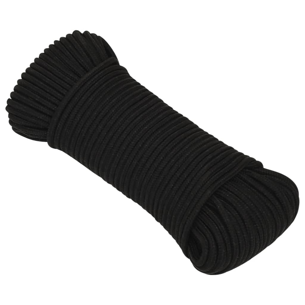 Fekete poliészter munkakötél 5 mm 25 m Fekete poliészter munkakötél 5 mm 25 m