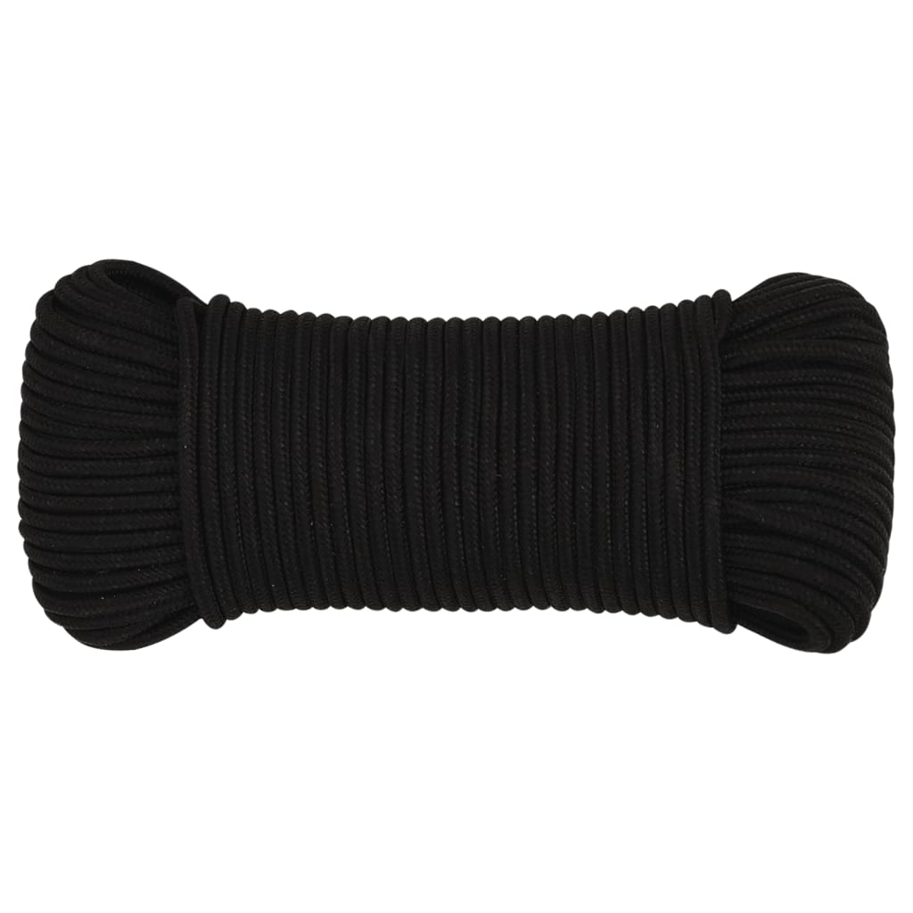 Fekete poliészter munkakötél 5 mm 25 m Fekete poliészter munkakötél 5 mm 25 m