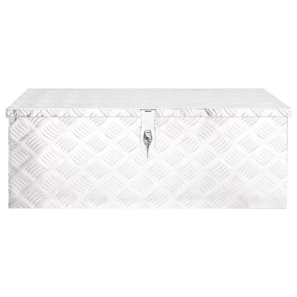 Ezüstszínű alumínium tárolóláda 80 x 39 x 30 cm