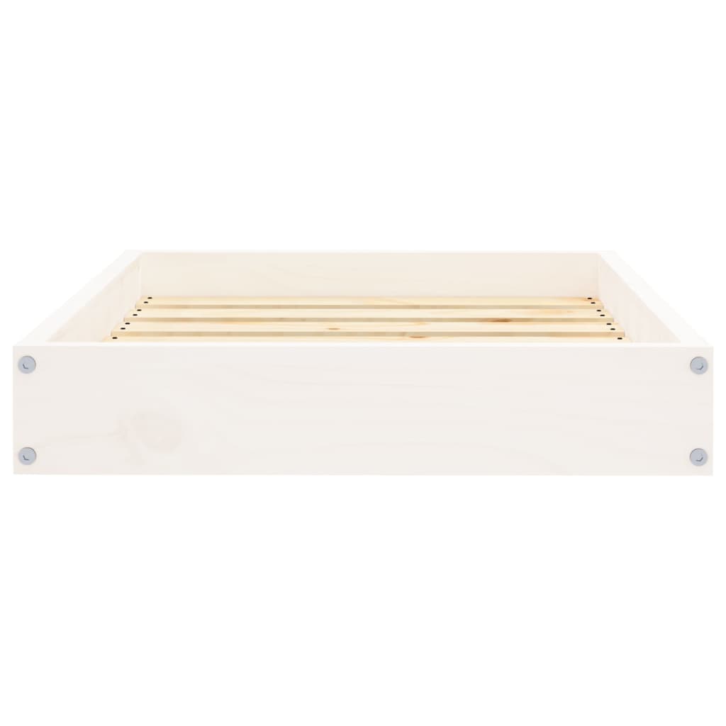 Fehér tömör fenyőfa kutyaágy 61,5x49x9 cm