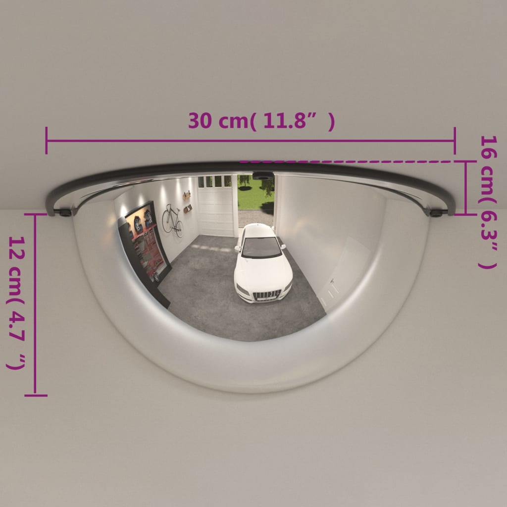 2 db félköríves akril közlekedési tükör ø30 cm