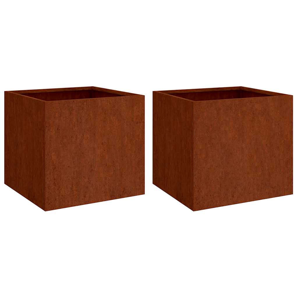 2 db corten acél növénytartó 32 x 30 x 29 cm