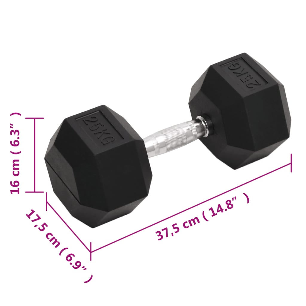 Öntöttvas egykezes súlyzó 25 kg
