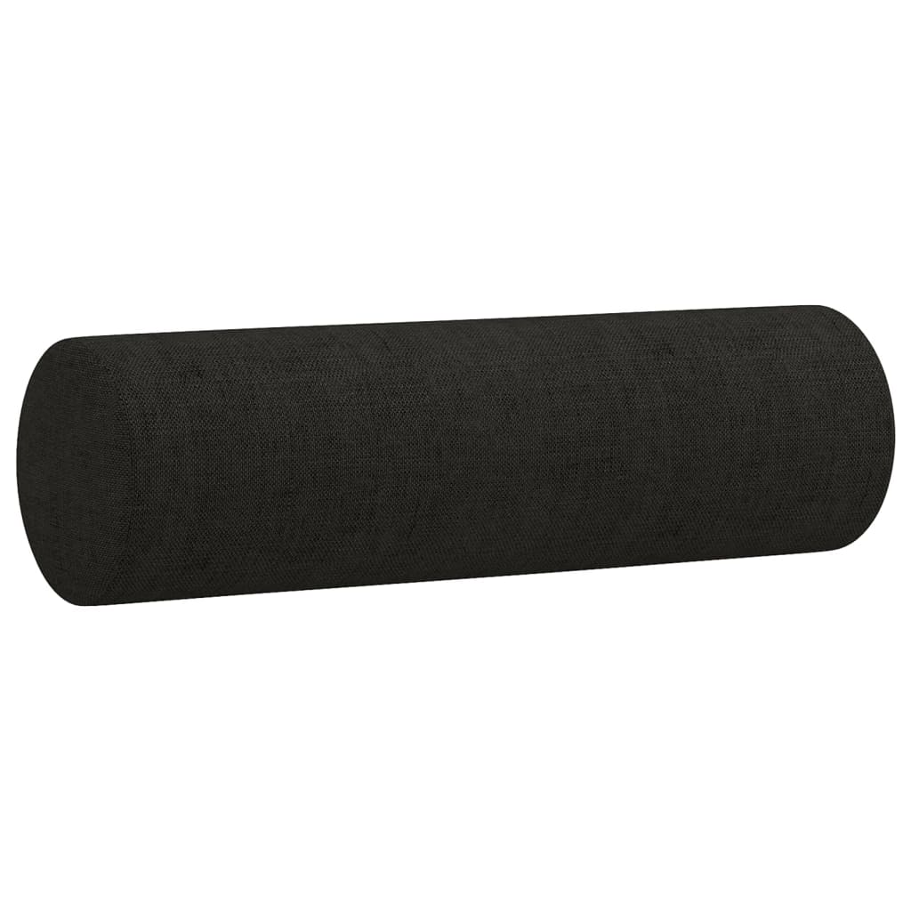 2 db fekete szövet díszpárna ø15 x 50 cm