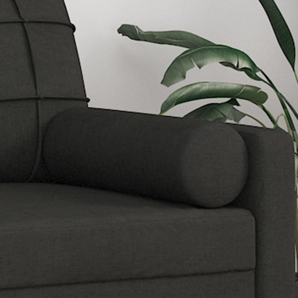 2 db fekete szövet díszpárna ø15 x 50 cm