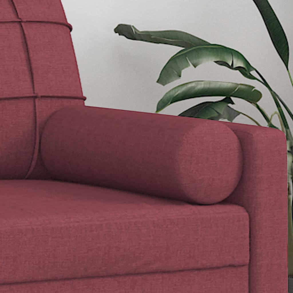 2 db bordó szövet díszpárna ø15x50 cm