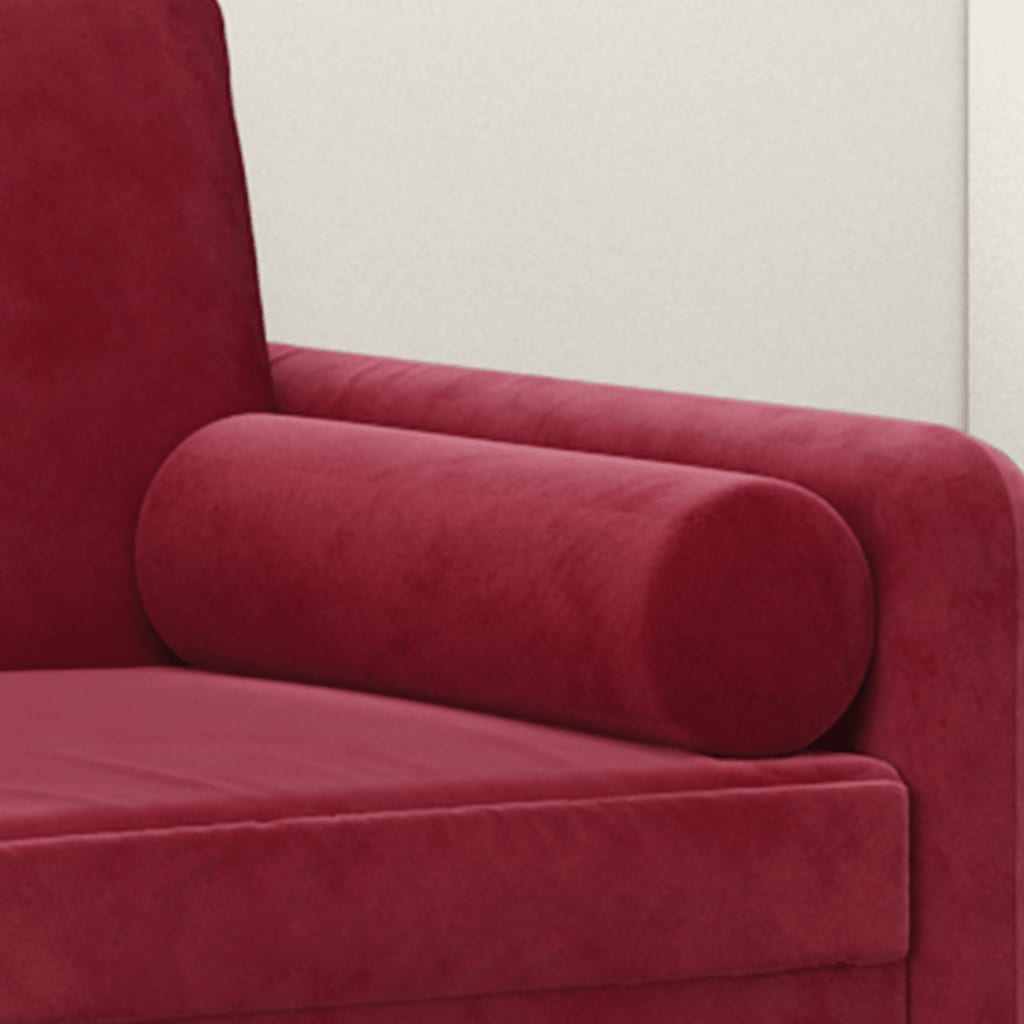 2 db bordó bársony díszpárna ø15 x 50 cm