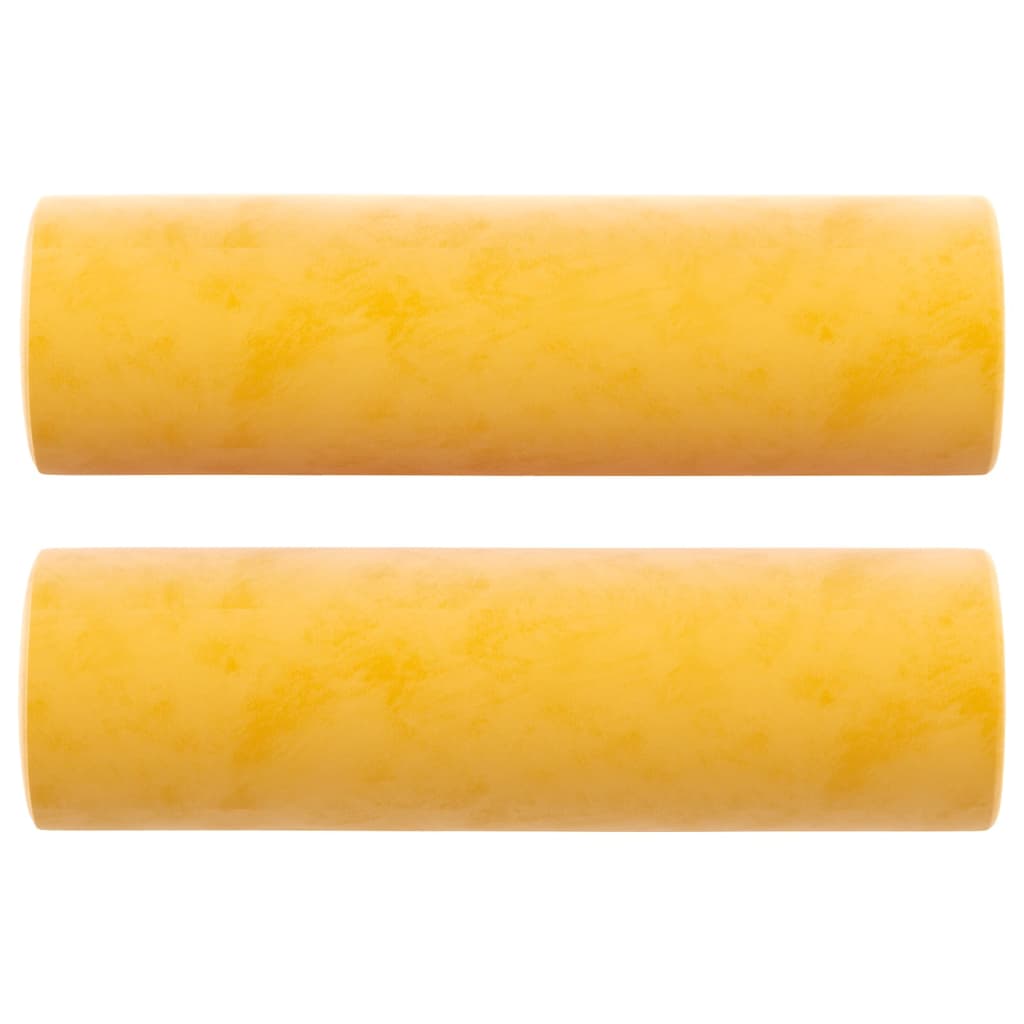 2 db sárga bársony díszpárna ø15x50 cm