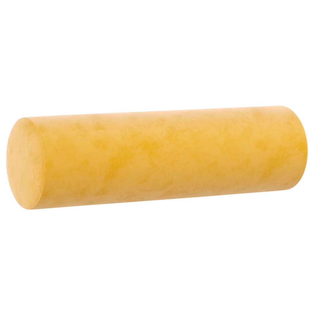 2 db sárga bársony díszpárna ø15x50 cm