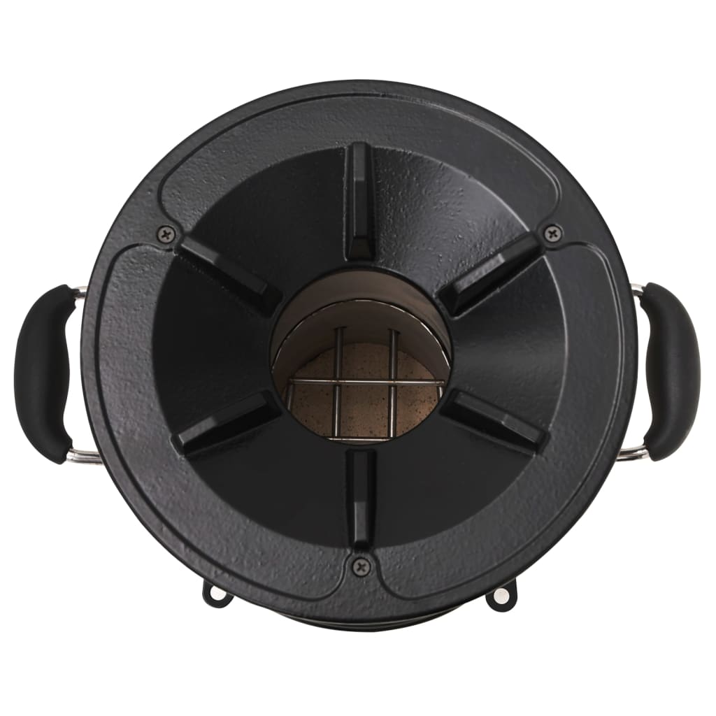 Ezüstszínű acél fatüzelésű kempingtűzhely 45,5 x 33 x 25,5 cm