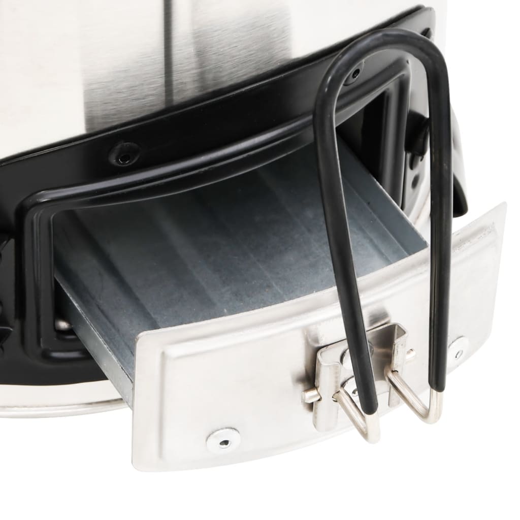 Ezüst acél fatüzelésű tűzhely usb-s légfúvóval 35,5x26x28 cm