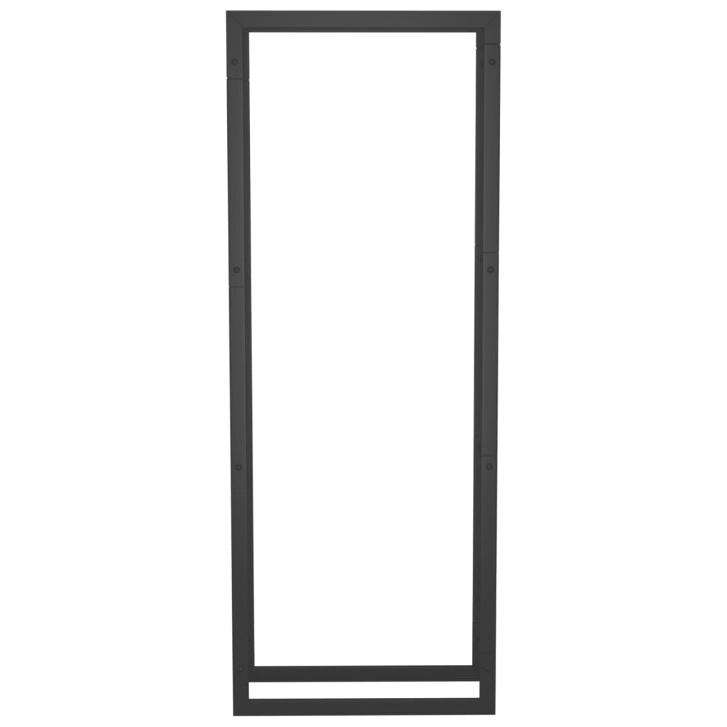 Fekete acél tűzifatároló állvány 50x28x132 cm