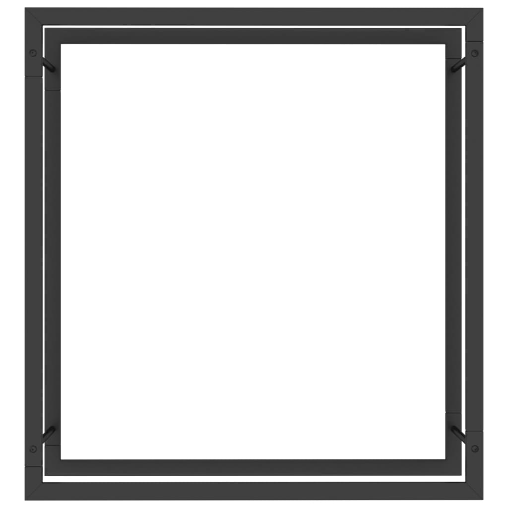 Fekete acél tűzifatároló állvány 80x28x86 cm