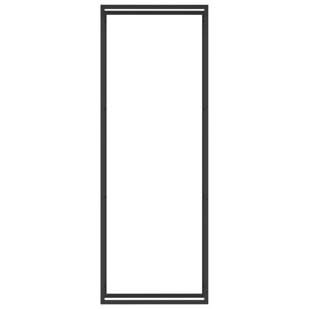 Fekete acél tűzifatároló állvány 80 x 28 x 222 cm