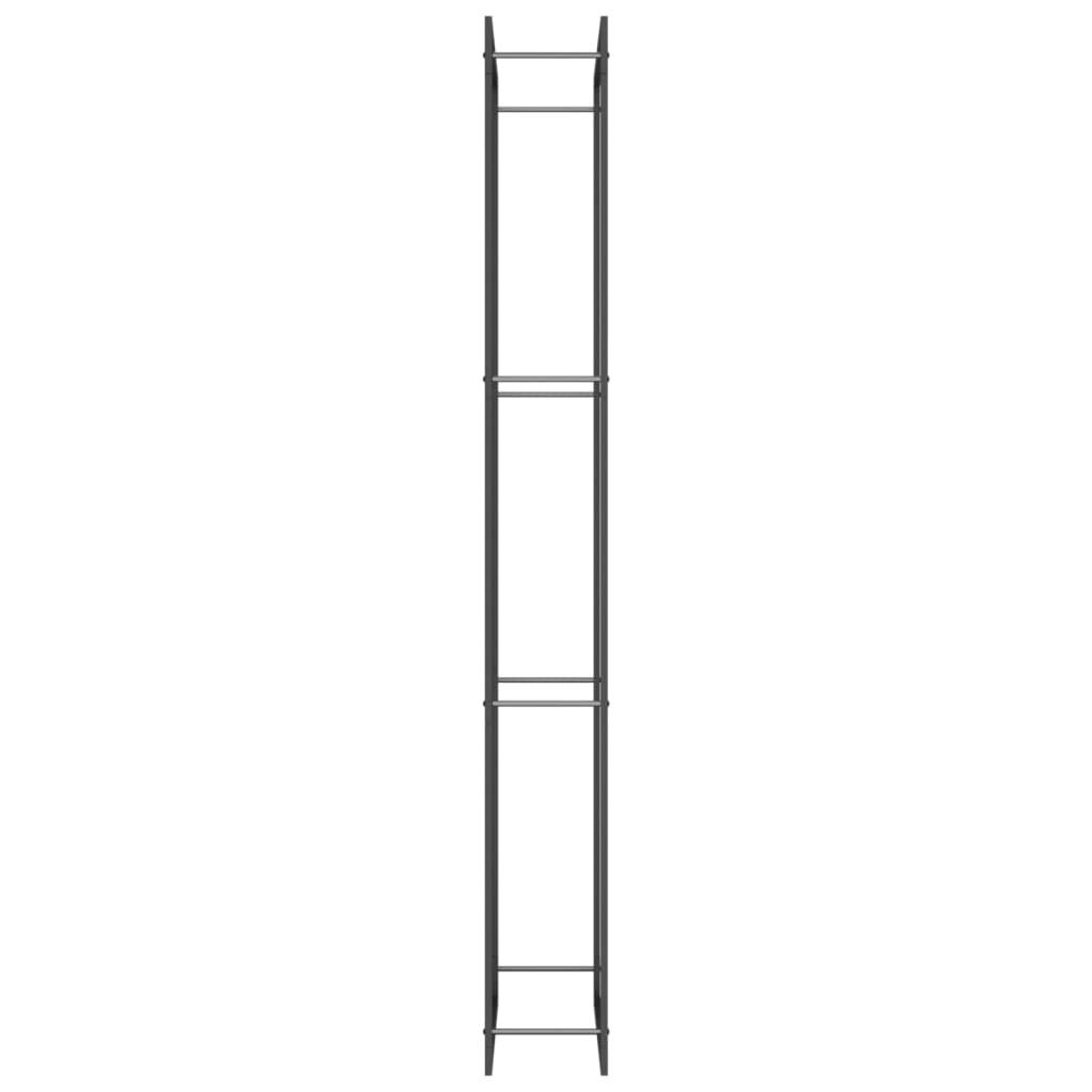 Fekete acél tűzifatároló állvány 80 x 28 x 222 cm