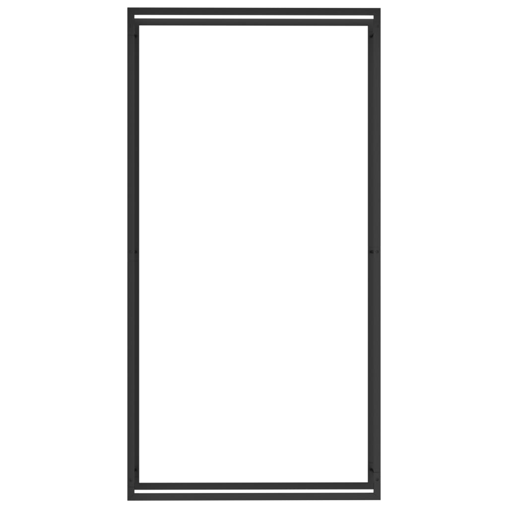 Fekete acél tűzifatároló állvány 110x28x214 cm