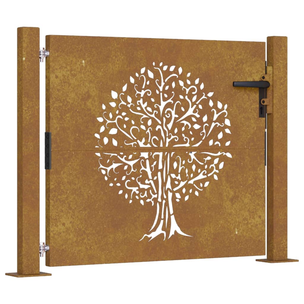 Famintás corten acél kerti kapu 105 x 80 cm