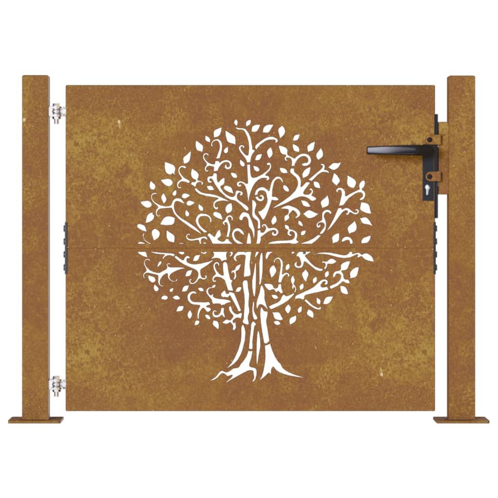 Famintás corten acél kerti kapu 105 x 80 cm