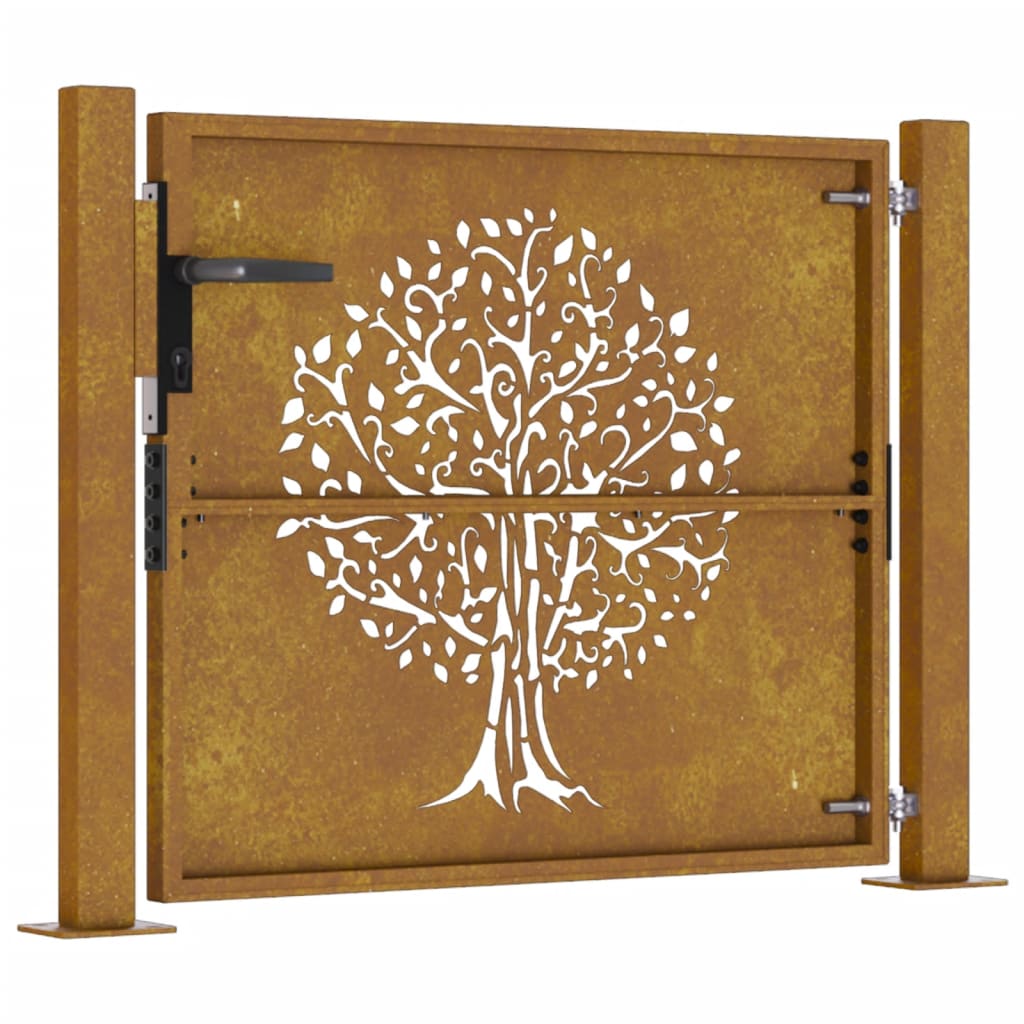 Famintás corten acél kerti kapu 105 x 80 cm
