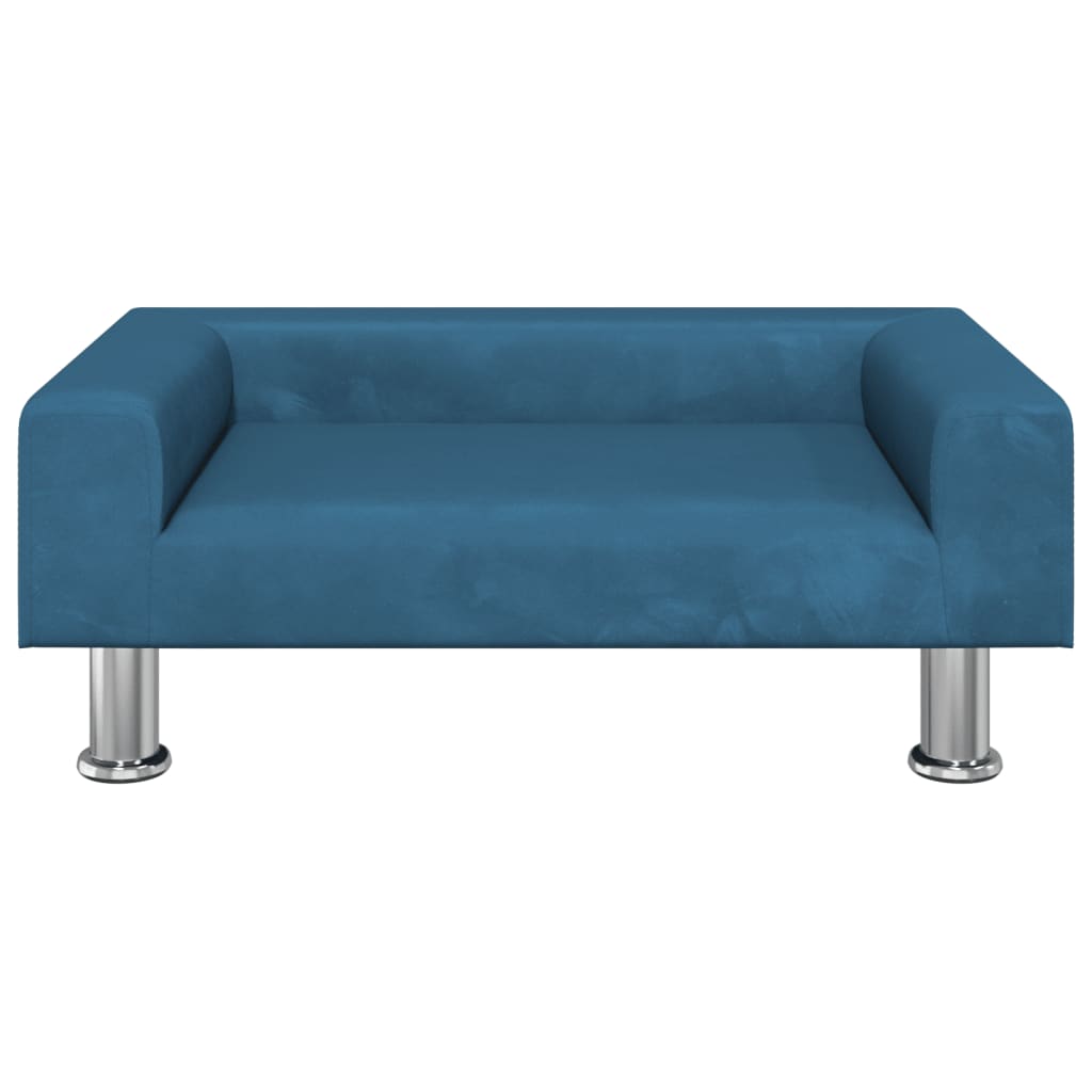 Kék bársony kutyaágy 70 x 45 x 26,5 cm