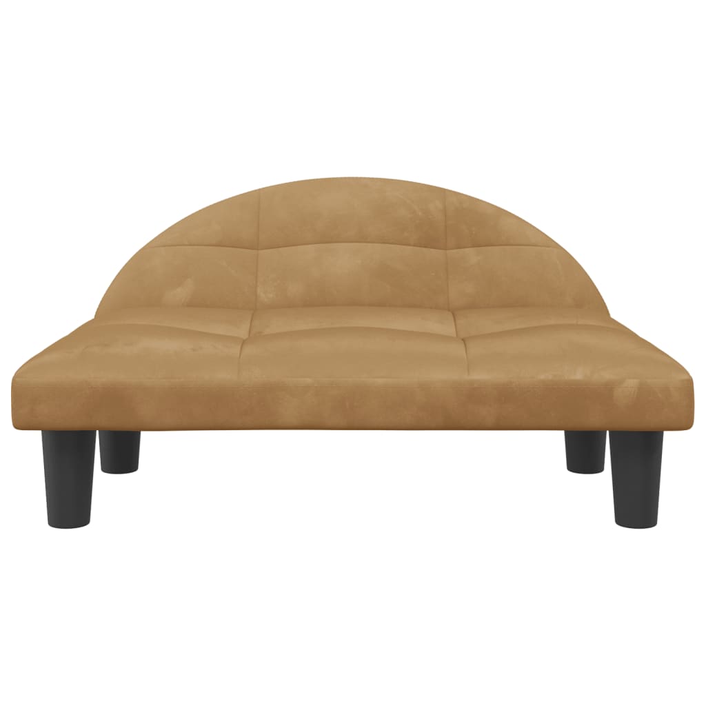 Barna bársony kutyaágy 70 x 52 x 30 cm